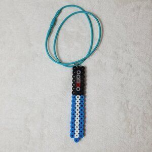 Star Wars Blue Lightsaber Perler Bead Necklace Backpack Charm